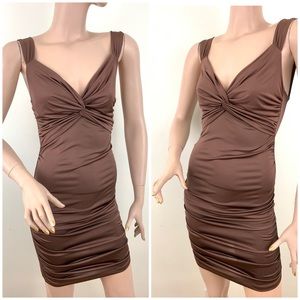 Sexy Brown Ruching Dress